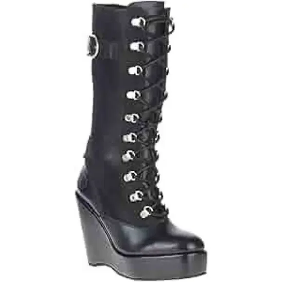 Harley-Davidson Women's Celina Black 10.75-Inch Fashion Wedge Boots Sz 7.5 - Picture 2 of 8